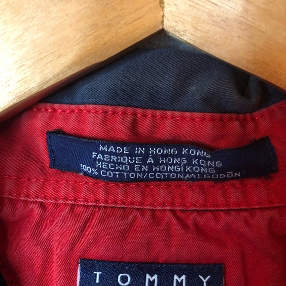 Men's Tommy Hilfiger button down Long Sleeve Shirt Blue/Red/Cream Size Large - Picture 6 of 7